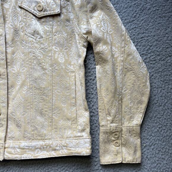 Vintage Bill Blass Jacket Shirt Womens Medium Beige Button Up - Picture 6 of 16